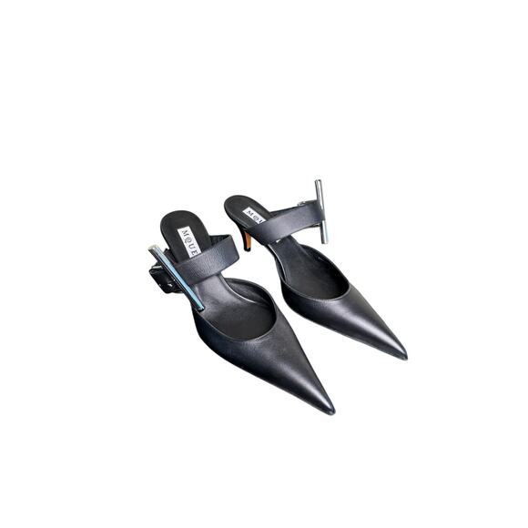 Alexander McQueen NIB Birdee Pointed Toe Mule in Black Size 39.5 - Picture 5 of 13